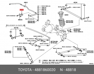 TOYOTA LC PRADO 150 втулка спу задняя  круглая  D=30   KDSS 48818-60020 TOYOTA