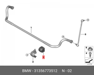 BMW 3 (E90) втулка переднего стабилизатора 31 35 6 773 512 BMW