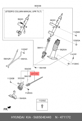 Kia Bongo III рулев вал 568504E440 HYUNDAI KIA