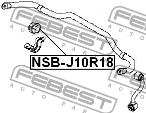 Nissan Qashqai J10 с 06гг втулка заднего стабилизатора D=18 NSB-J10R18 FEBEST