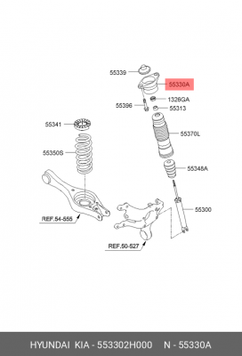 Hyundai Elantra/Ceed/i30 06-11 опора заднего амортизатора 55330-2H000 HYUNDAI KIA