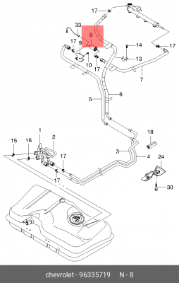 Chevrolet LANOS/LACETTI/MATIZ/AVEO/Сhev.Niva/Rezzo/Epica/Sens Фильтр топливный 96335719 GENERAL MOTORS
