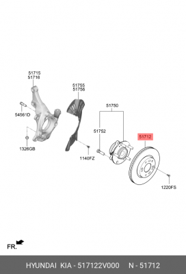 Диск тормозной 51712-2V000 HYUNDAI KIA