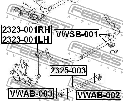 VW touareg q7 втулка заднего стабилизатора VWSB-001 FEBEST