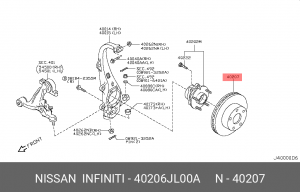 Infiniti FX35/FX50/G37 08- диск тормозной передний 40206-JL00A NISSAN INFINITI