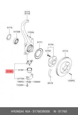 Hyundai Sonata Шаровая нижняя 5176038000 HYUNDAI KIA