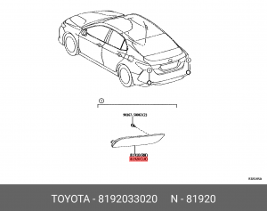Toyota Camry Отражатель заднего бампера левый 81920-33020 TOYOTA
