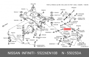 БОЛТ РЕГУЛИРОВОЧНЫЙ ЭКСЦЕНТРИК / PIN-TRA 55226EN10B NISSAN INFINITI