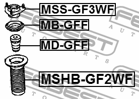 Mitsubishi OUT 12- Пыльник амортизатора переднего MSHBGF2WF FEBEST