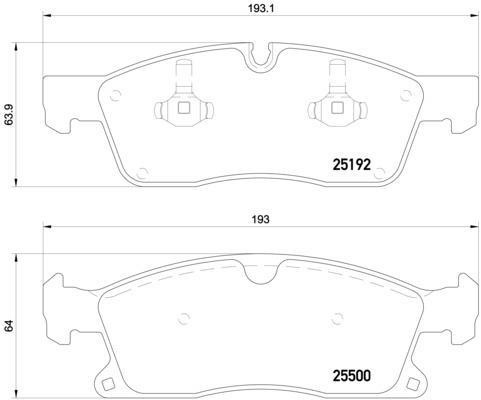 MB GLE350D колодки передние BREMBO P50109 BREMBO