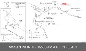 Nissan Sunny B15 4WD трос ручника правый 365304M700 NISSAN INFINITI