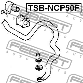 Toyota probox/succeed ncp51 2002- втулка переднего стабилизатора 48815-52070 TSB-NCP50F FEBEST