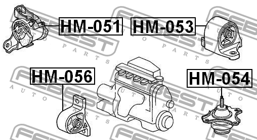 HONDA CIVIC 00-06 опора ДВС передняя AT HM-056 FEBEST