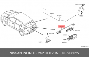 Nissan Qashqai ПЕРЕКЛЮЧАТЕЛЬ 5й двери 25210-JE20A NISSAN INFINITI