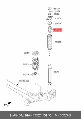 Hyundai Solaris 17-/Kia Rio 17- отбойник заднего амортизатора 55326H5100 HYUNDAI KIA