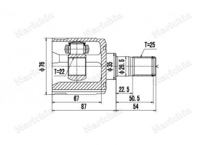 Шрус внутреннийhyundai accent 99-05/getz 02-11 rh NUP2085 NARICHIN