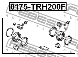Toyota HIACE Ремкомплект суппорта переднего 0175-TRH200F FEBEST