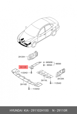 Hyundai ElantraHD Пыльник ДВС правый 291102H100 HYUNDAI KIA
