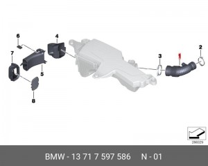 BMW Патрубок воздушного фильтра 13 71 7 597 586 BMW