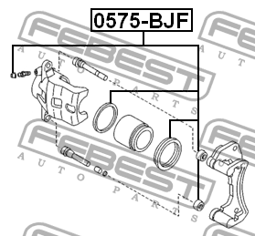 MAZDA 323 BJ 98-04 ремкомплект переднего суппорта на два 0575-BJF FEBEST