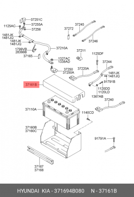 Hyundai Porter Защитная крышка аккумулятора 371694B080 HYUNDAI KIA