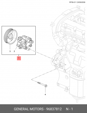 Chevrolet Cruze 09- Насос ГУР 6PK 96837812 GENERAL MOTORS