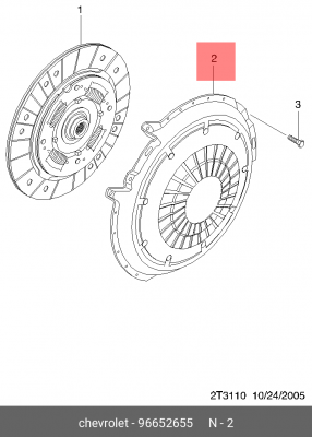 Chevrolet Aveo 1.2 DOHC [B12D1] Корзина сцепления 96652655 GENERAL MOTORS