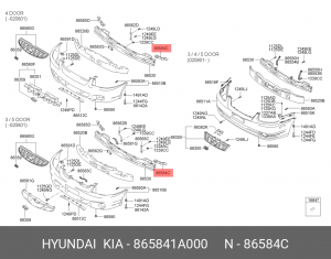 Hyundai Accent Кронштейн переднего бампера 1 865841A000 HYUNDAI KIA