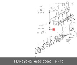 SS шайба форсунки 2,0/2,7 DT -11 6650170060 SSANG YONG
