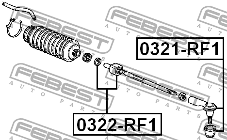 Honda Step WGN RF1/RF2 96-01 тяга рулевая л=п 0322-RF1 FEBEST