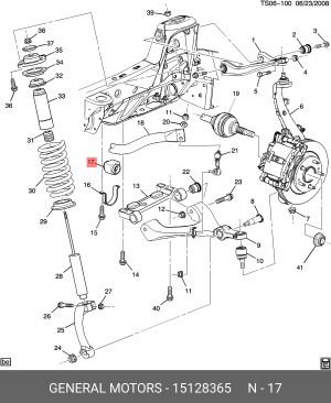 TrailBlazer 04-09 Втулка стабилизатора переднего 15128365 GENERAL MOTORS