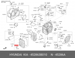 Пробка  маслянного картера КПП 452863B010 HYUNDAI KIA