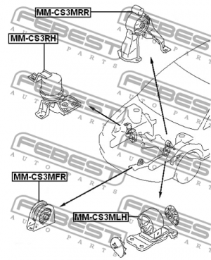 MITSUBISHI LANCER 9 опора двс задняя MM-CS3MRR FEBEST