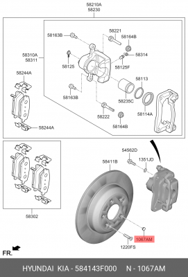 Заглушка тормозного диска( 10 штук упаковка) 584143F000 HYUNDAI KIA