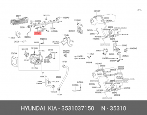 Топливная форсунка (Форсунка топливная) 3531037150 HYUNDAI KIA