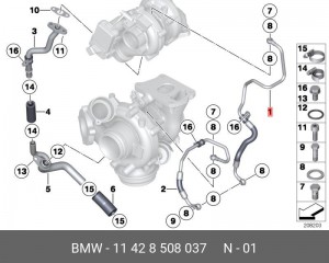 Маслопровод 11 42 8 508 037 BMW