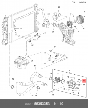 Opel Astra H, J, Insignia, Cruze F14D4Aveo T300/A16XER, A16LET, A18XEL прокладка 55353353 GENERAL MOTORS