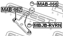 Mitsubishi Chariot Grandis Сайлентблок передний переднего рычага MAB-067 FEBEST