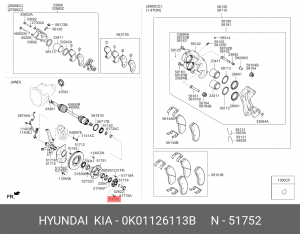 Kia Sportage 98-02/Sorento 02- шпилька зад.колеса 0K01126113B HYUNDAI KIA