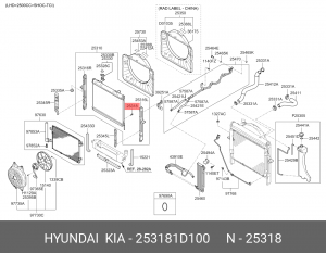 Пробка радиатора сливная 253181D100 HYUNDAI KIA