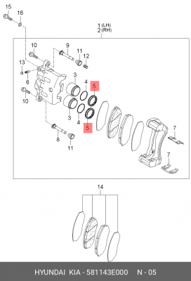 Kia Bongo III пыльник торм поршня 581143E000 HYUNDAI KIA