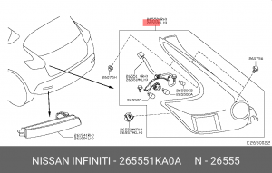 Nissan JUKE фонарь задний левый 265551KA0A NISSAN INFINITI