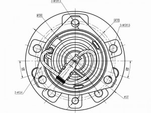 Opel Astra H Ступица передняя ABS+  5 болтов ST1603254 SAT
