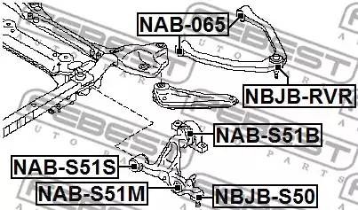 Infiniti FX35 с/б переднего рычага передний NABS51S FEBEST