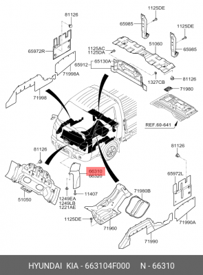 Hyundai Porter 2 крыло переднее левое 663104F000 HYUNDAI KIA