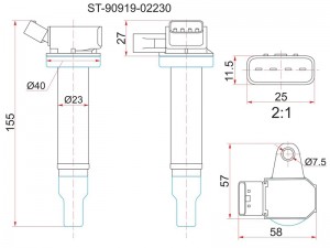 Toyota катушка зажигания LC100, LX470, Tundra  1G-FE, 2UZ-FE ST9091902230 SAT