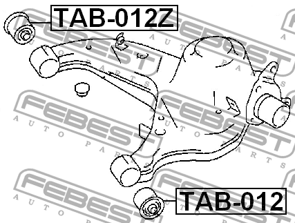 TOYOTA CROWN LS141 91-95 с/блок заднего рычага наружный TAB-012 FEBEST