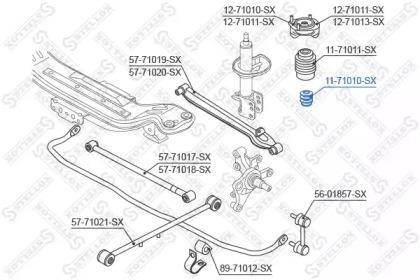 Mazda 626 отбойник заднего амортизатора 11-71010-SX STELLOX