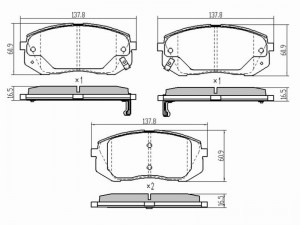 Kia Sportage 09-(словакия)/ix35/i40 11-16 /Carens 06-колодки тормз. перед ST581013ZA70 SAT