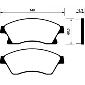 Chevrolet Cruze/Orlando/Aveo 2012- (15") колодки тормозные передние 18.2E39.43 ATF BRAKE SYSTEM